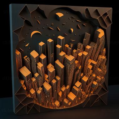 3D model st night city (STL)